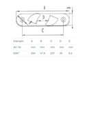 verhaalklampen recht 250mm RVS 316