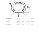 Ketting Kluis doorvoer RVS 316