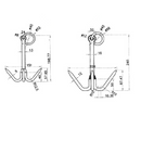 Dreghaak / anker RVS 316