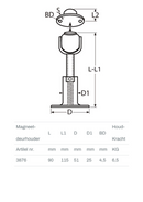 Magneetdeurhouder Rvs 316