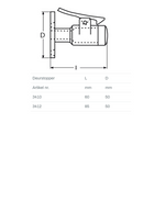 Deurstopper en vastzetter  60 mm Rvs 316