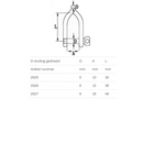 D-Sluiting gedraaid RVS-316